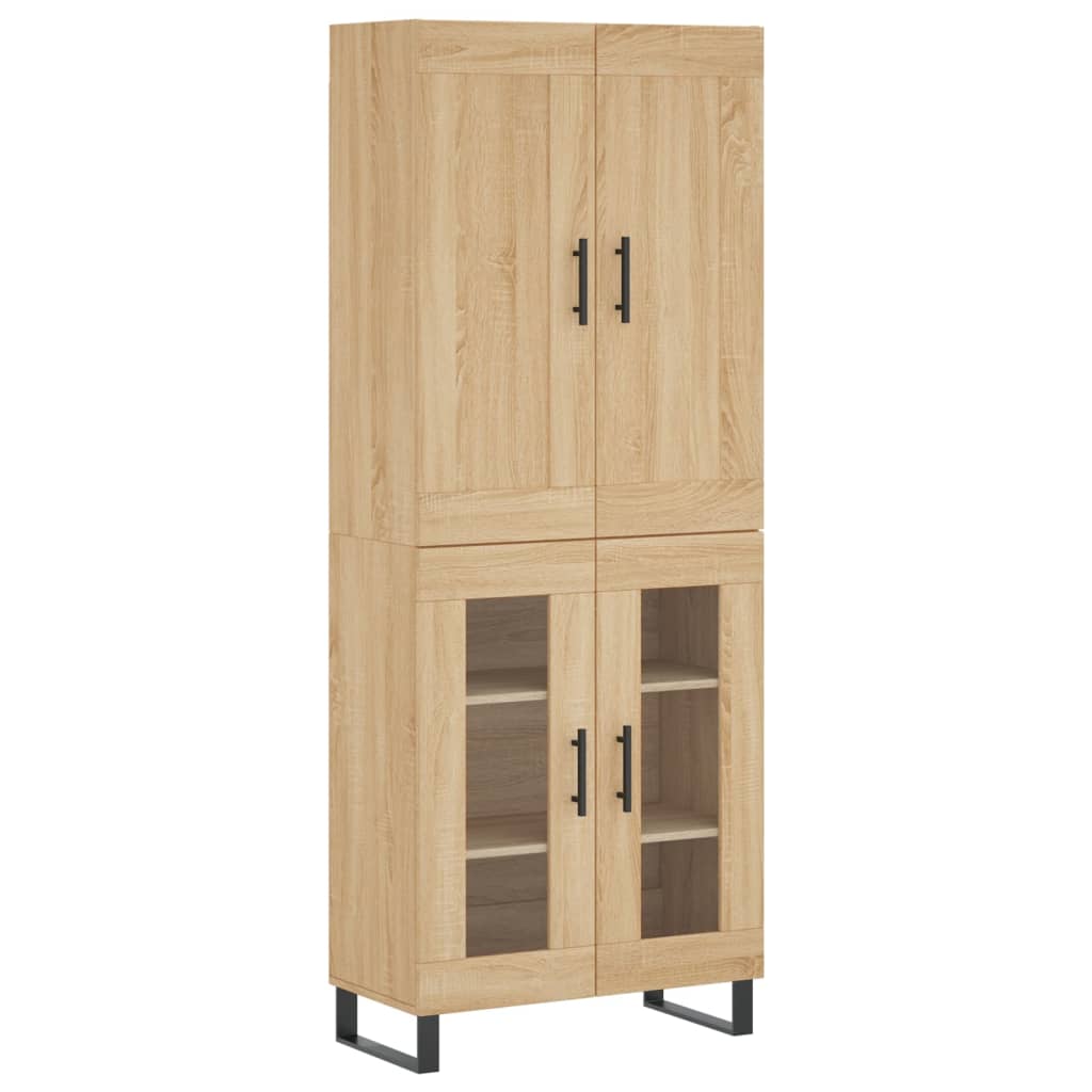 Hoge kast 69,5x34x180 cm bewerkt hout sonoma eikenkleurig is nu te koop bij PeponiXL, paradijselijk wonen!
