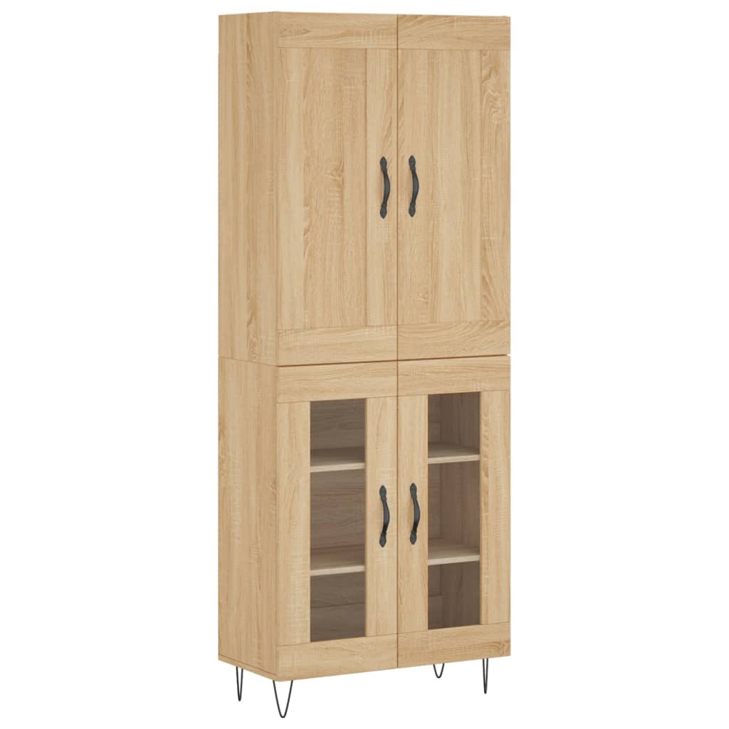 Hoge kast 69,5x34x180 cm bewerkt hout sonoma eikenkleurig is nu te koop bij PeponiXL, paradijselijk wonen!
