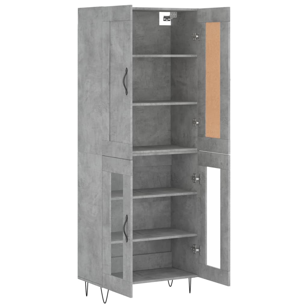 Hoge kast 69,5x34x180 cm bewerkt hout betongrijs is nu te koop bij PeponiXL, paradijselijk wonen!