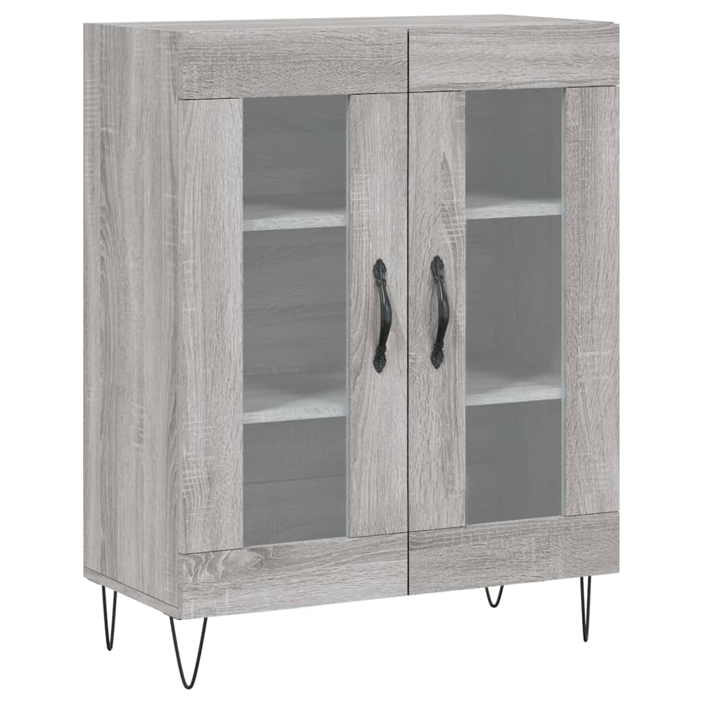 Hoge kast 69,5x34x180 cm bewerkt hout grijs sonoma eikenkleurig is nu te koop bij PeponiXL, paradijselijk wonen!