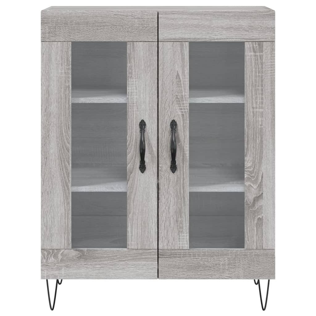 Hoge kast 69,5x34x180 cm bewerkt hout grijs sonoma eikenkleurig is nu te koop bij PeponiXL, paradijselijk wonen!