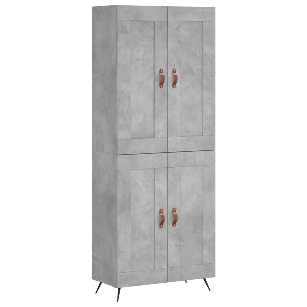 Hoge kast 69,5x34x180 cm bewerkt hout betongrijs is nu te koop bij PeponiXL, paradijselijk wonen!