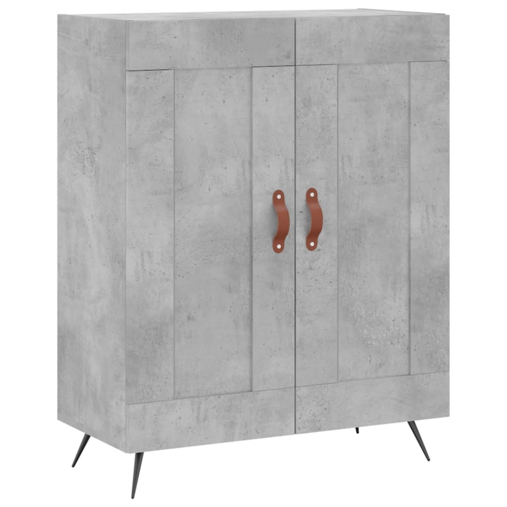 Hoge kast 69,5x34x180 cm bewerkt hout betongrijs is nu te koop bij PeponiXL, paradijselijk wonen!