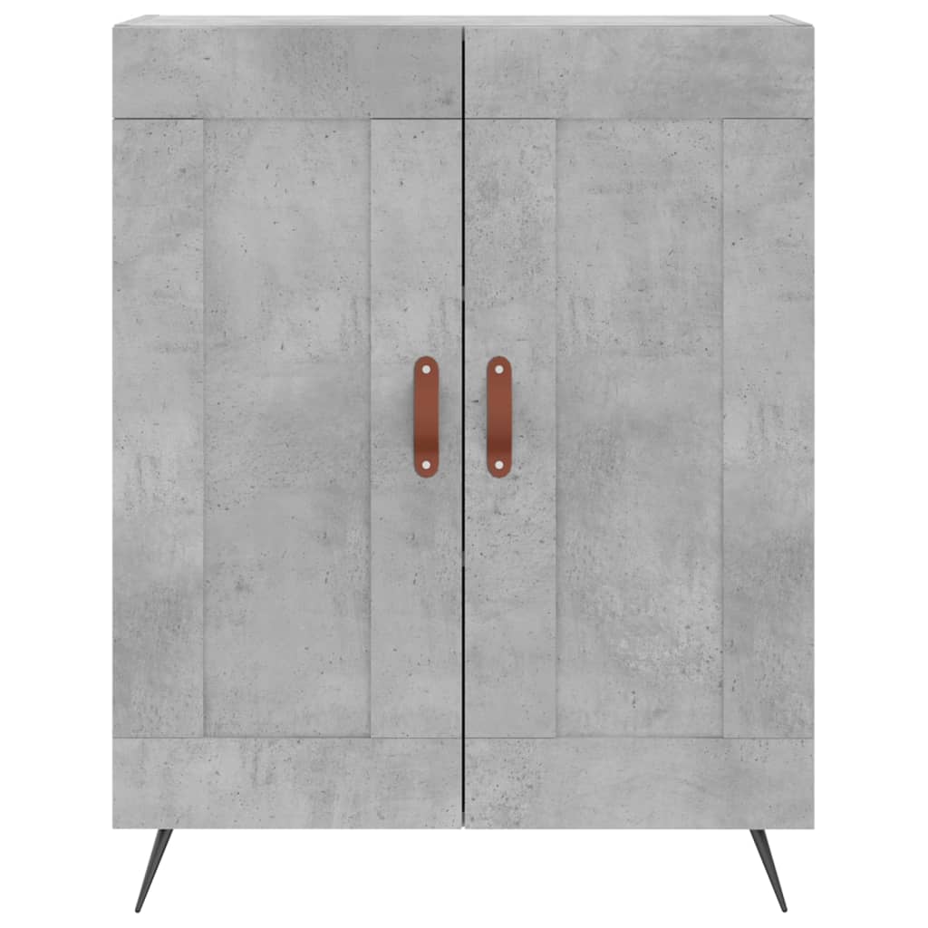 Hoge kast 69,5x34x180 cm bewerkt hout betongrijs is nu te koop bij PeponiXL, paradijselijk wonen!