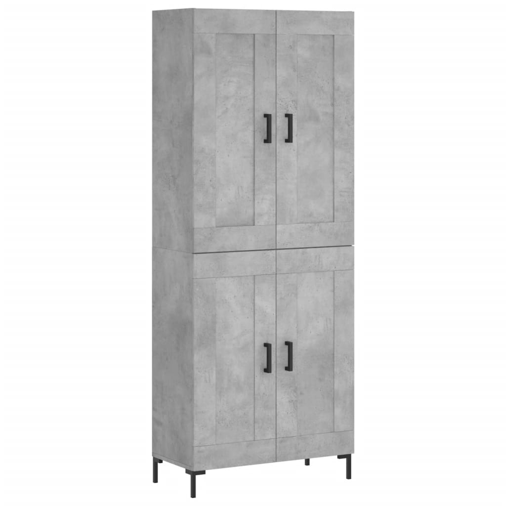 Hoge kast 69,5x34x180 cm bewerkt hout betongrijs is nu te koop bij PeponiXL, paradijselijk wonen!