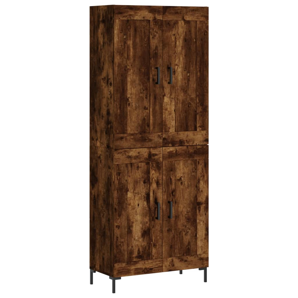 Hoge kast 69,5x34x180 cm bewerkt hout gerookt eikenkleurig is nu te koop bij PeponiXL, paradijselijk wonen!