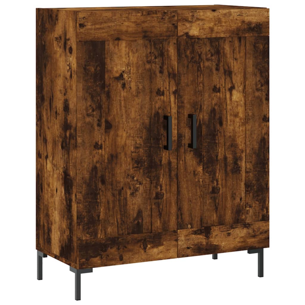 Hoge kast 69,5x34x180 cm bewerkt hout gerookt eikenkleurig is nu te koop bij PeponiXL, paradijselijk wonen!