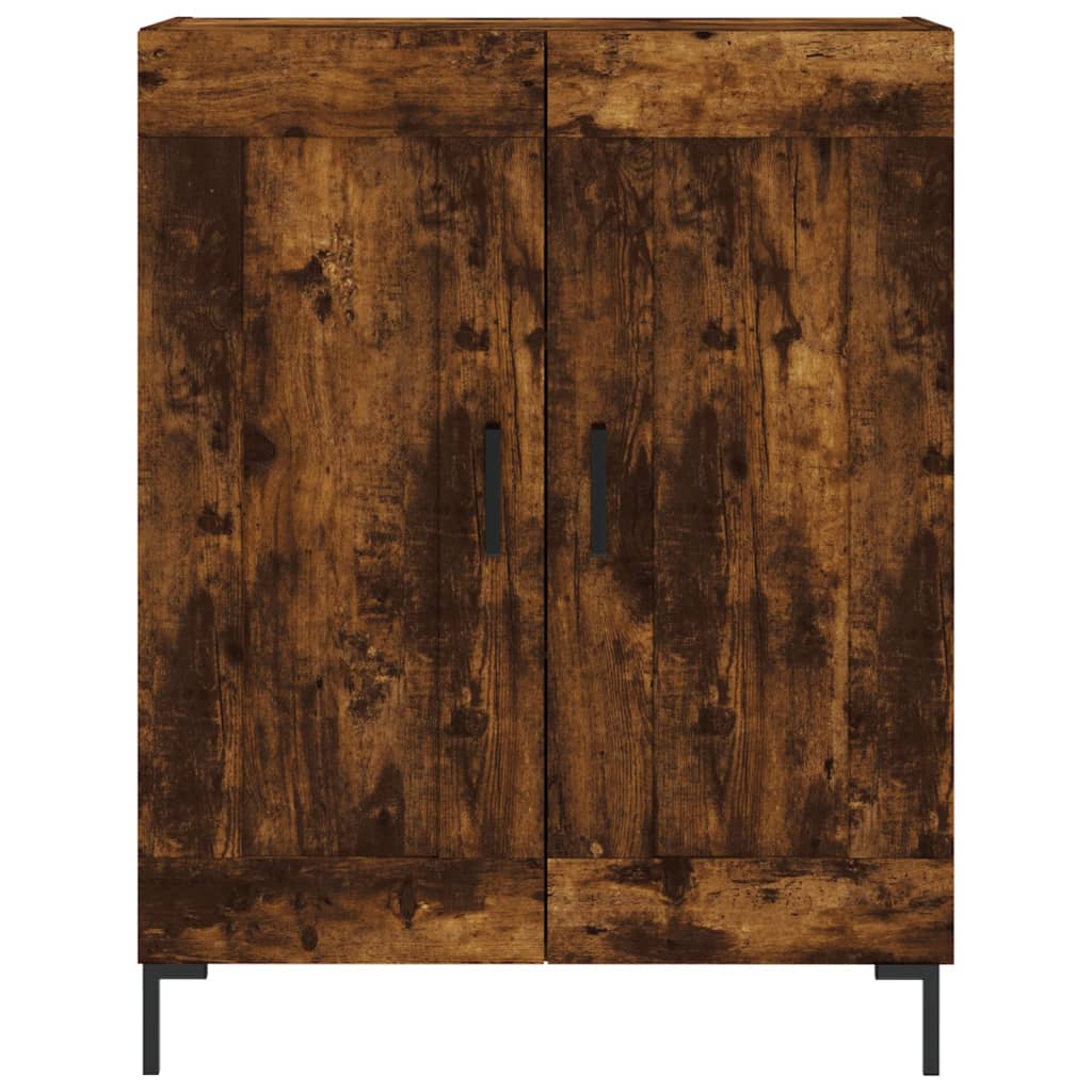 Hoge kast 69,5x34x180 cm bewerkt hout gerookt eikenkleurig is nu te koop bij PeponiXL, paradijselijk wonen!