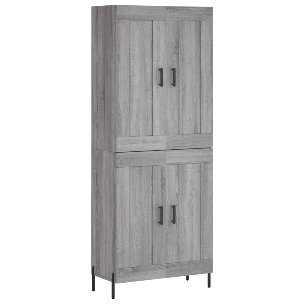 Hoge kast 69,5x34x180 cm bewerkt hout grijs sonoma eikenkleurig is nu te koop bij PeponiXL, paradijselijk wonen!