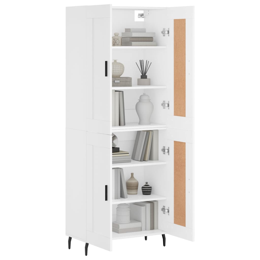 Hoge kast 69,5x34x180 cm bewerkt hout wit is nu te koop bij PeponiXL, paradijselijk wonen!