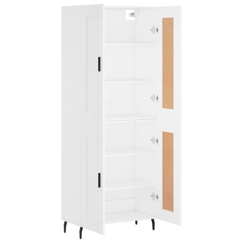 Hoge kast 69,5x34x180 cm bewerkt hout wit is nu te koop bij PeponiXL, paradijselijk wonen!