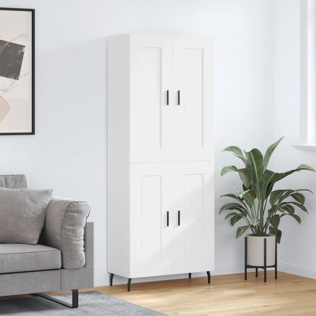 Hoge kast 69,5x34x180 cm bewerkt hout wit is nu te koop bij PeponiXL, paradijselijk wonen!