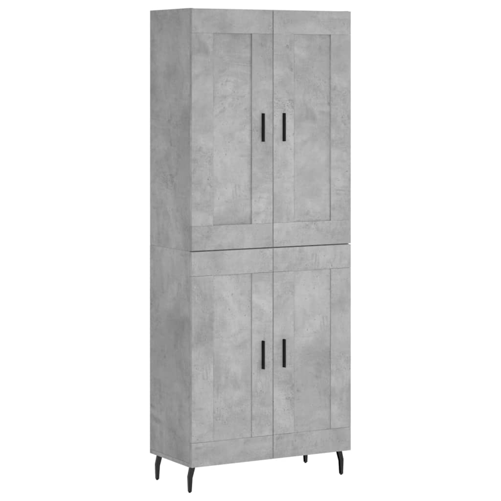 Hoge kast 69,5x34x180 cm bewerkt hout betongrijs is nu te koop bij PeponiXL, paradijselijk wonen!