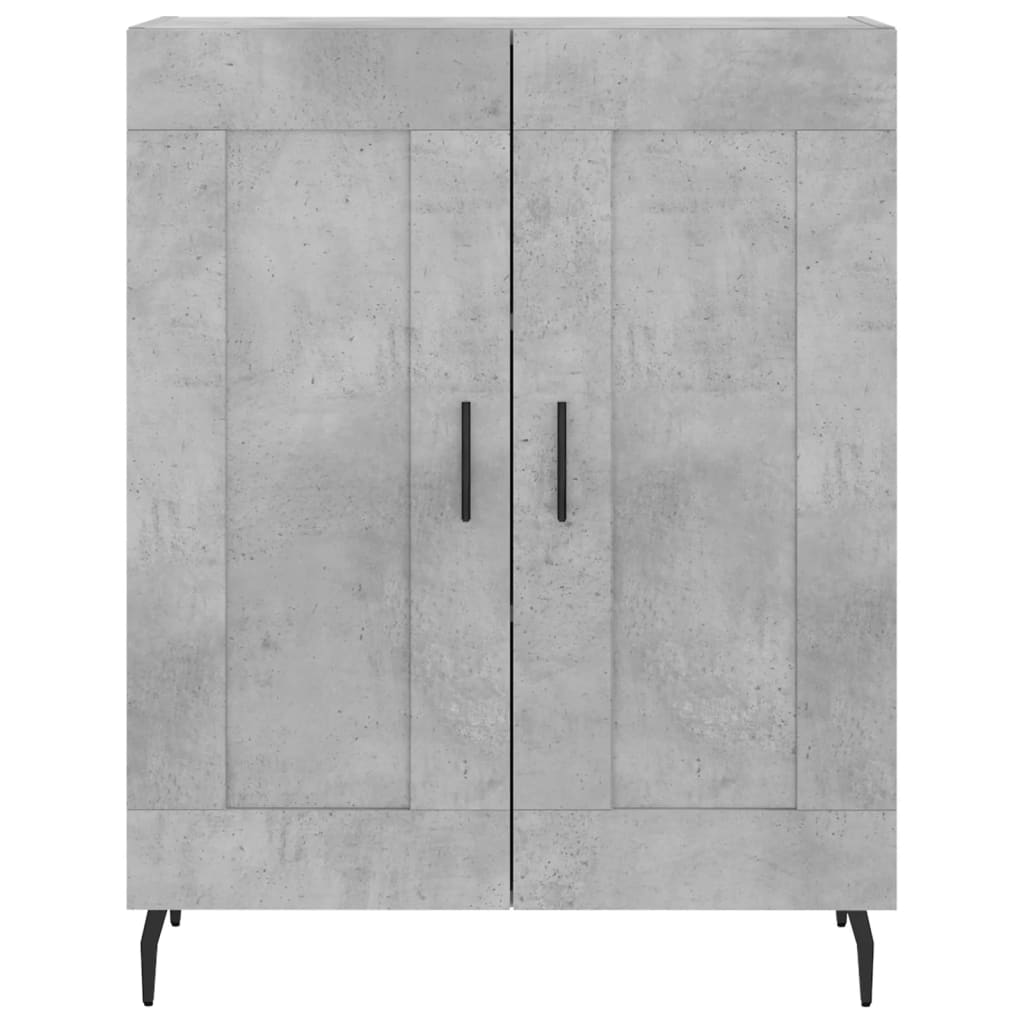Hoge kast 69,5x34x180 cm bewerkt hout betongrijs is nu te koop bij PeponiXL, paradijselijk wonen!