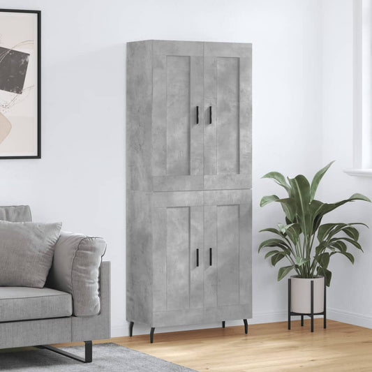 Hoge kast 69,5x34x180 cm bewerkt hout betongrijs is nu te koop bij PeponiXL, paradijselijk wonen!