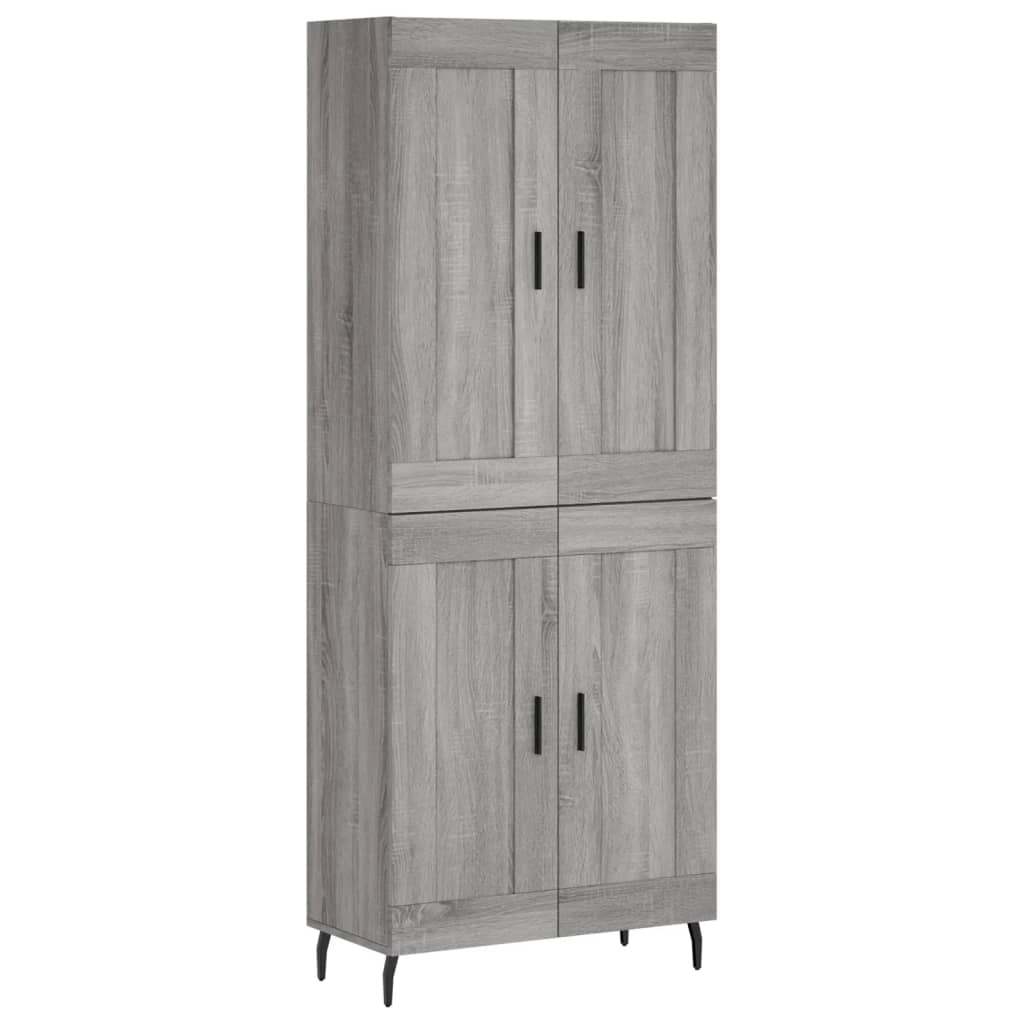 Hoge kast 69,5x34x180 cm bewerkt hout grijs sonoma eikenkleurig is nu te koop bij PeponiXL, paradijselijk wonen!
