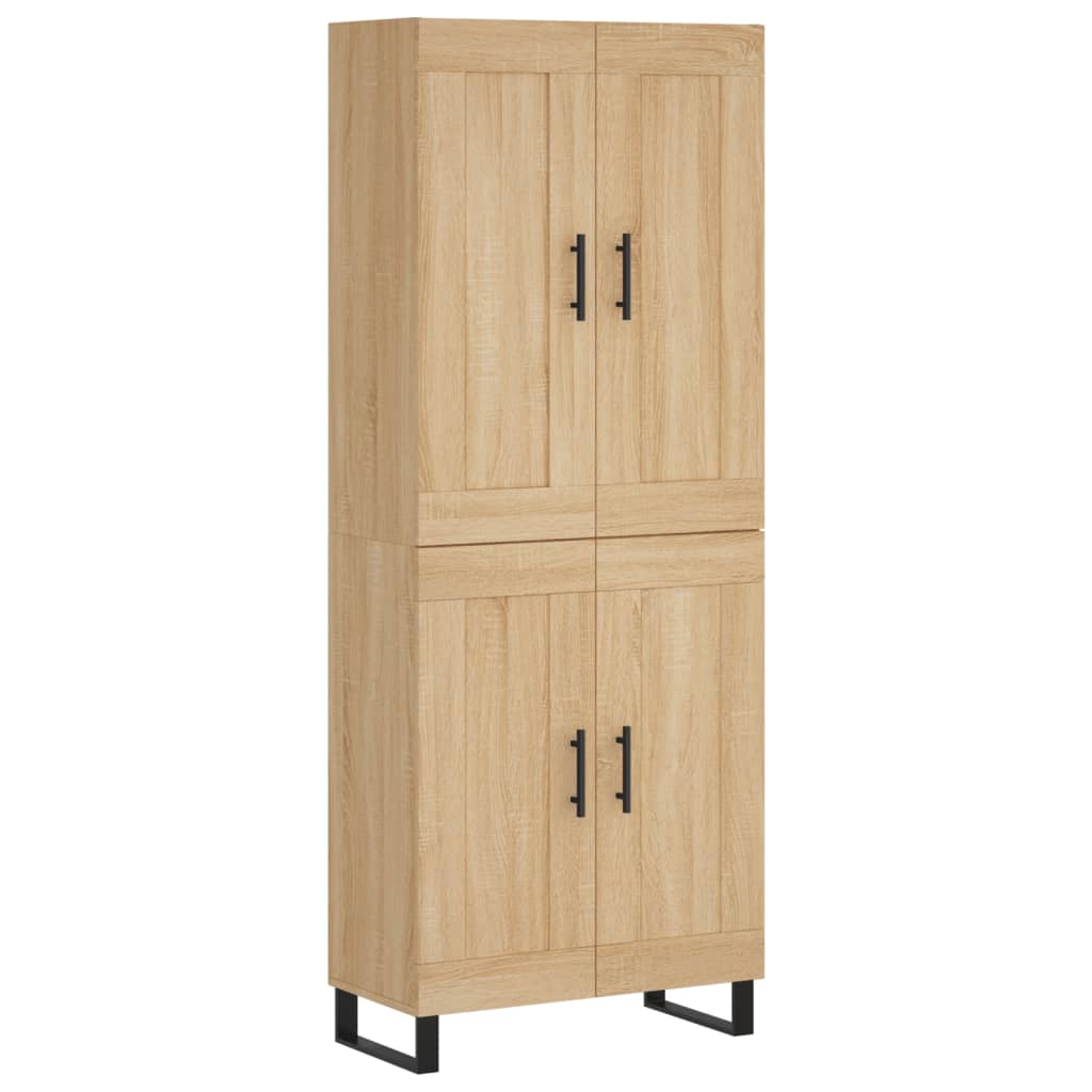 Hoge kast 69,5x34x180 cm bewerkt hout sonoma eikenkleurig is nu te koop bij PeponiXL, paradijselijk wonen!