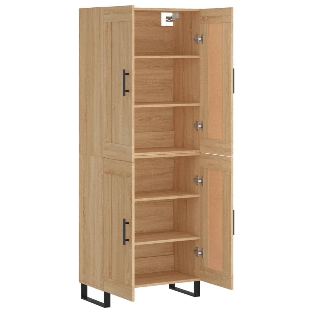 Hoge kast 69,5x34x180 cm bewerkt hout sonoma eikenkleurig is nu te koop bij PeponiXL, paradijselijk wonen!