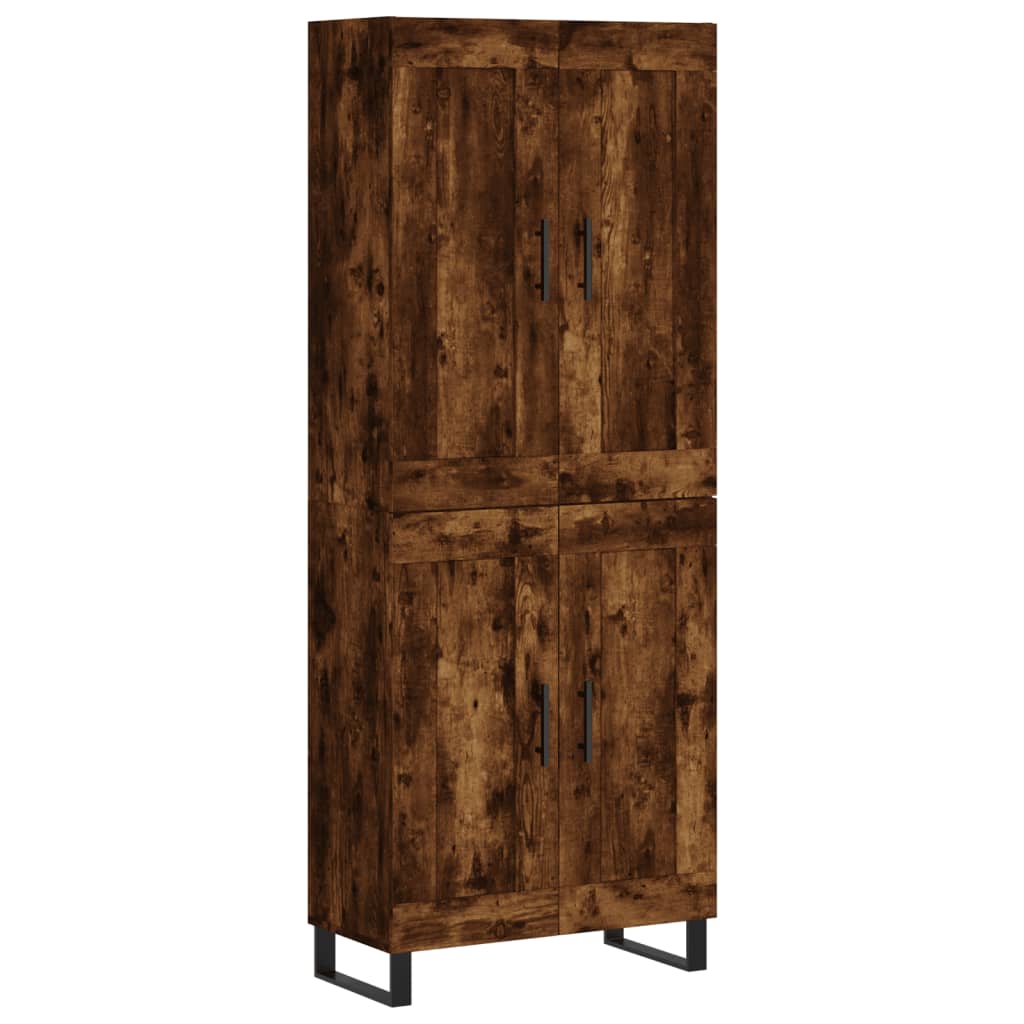 Hoge kast 69,5x34x180 cm bewerkt hout gerookt eikenkleurig is nu te koop bij PeponiXL, paradijselijk wonen!