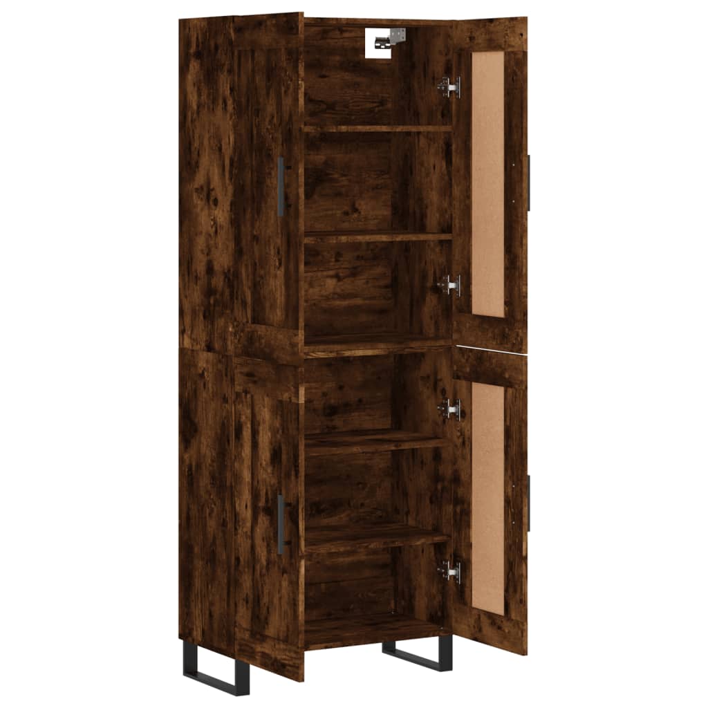 Hoge kast 69,5x34x180 cm bewerkt hout gerookt eikenkleurig is nu te koop bij PeponiXL, paradijselijk wonen!