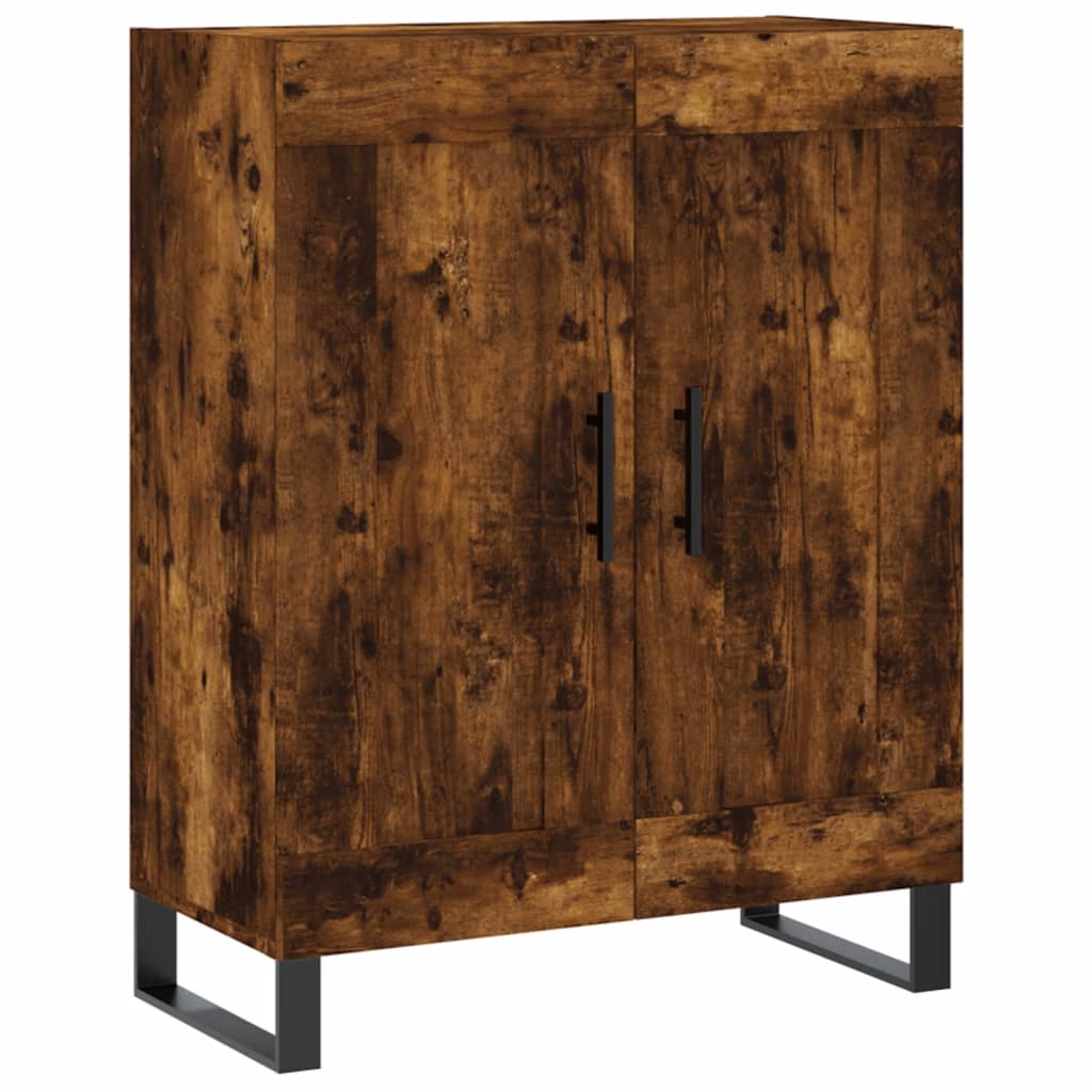 Hoge kast 69,5x34x180 cm bewerkt hout gerookt eikenkleurig is nu te koop bij PeponiXL, paradijselijk wonen!