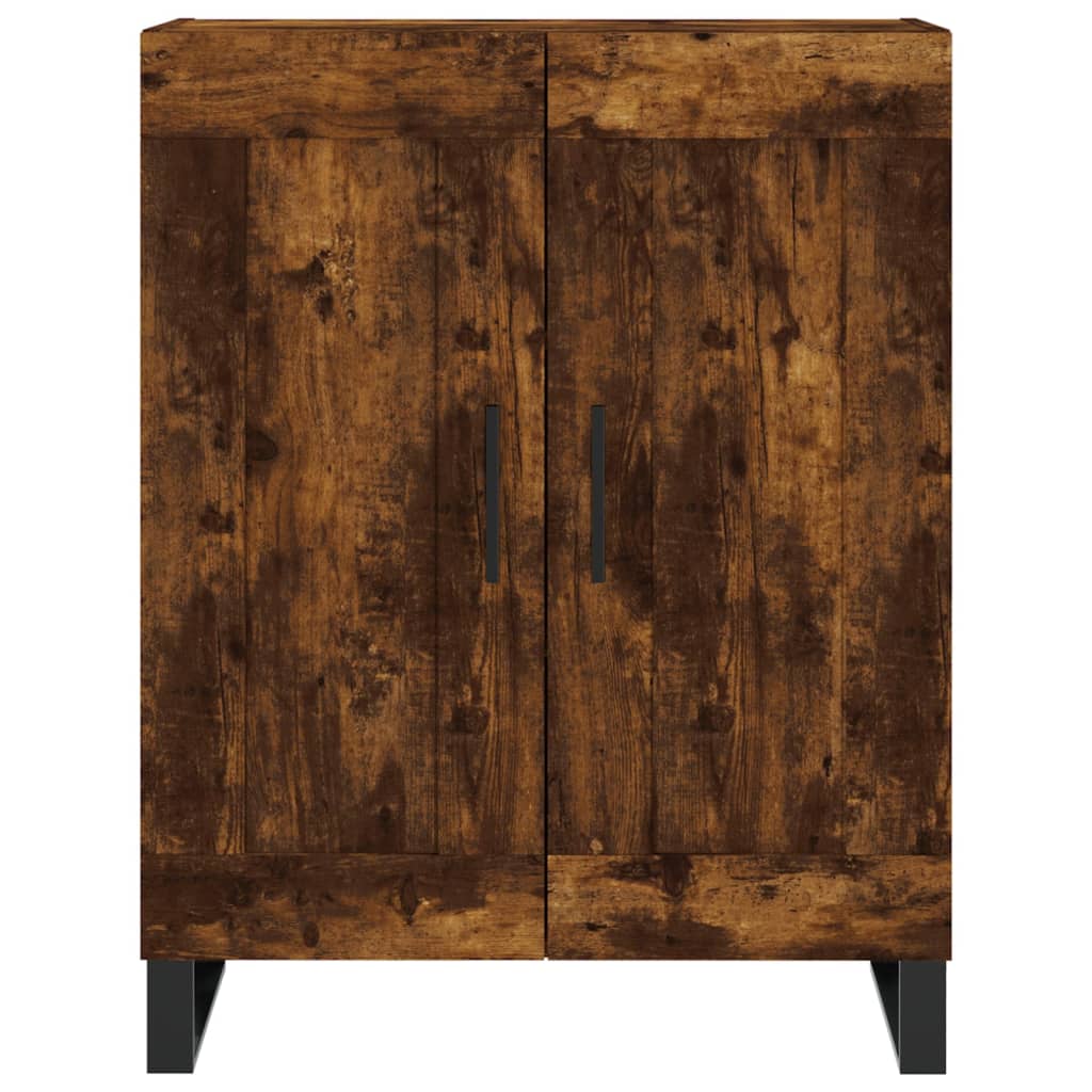 Hoge kast 69,5x34x180 cm bewerkt hout gerookt eikenkleurig is nu te koop bij PeponiXL, paradijselijk wonen!