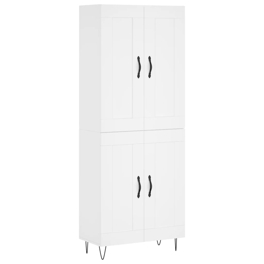Hoge kast 69,5x34x180 cm bewerkt hout wit is nu te koop bij PeponiXL, paradijselijk wonen!