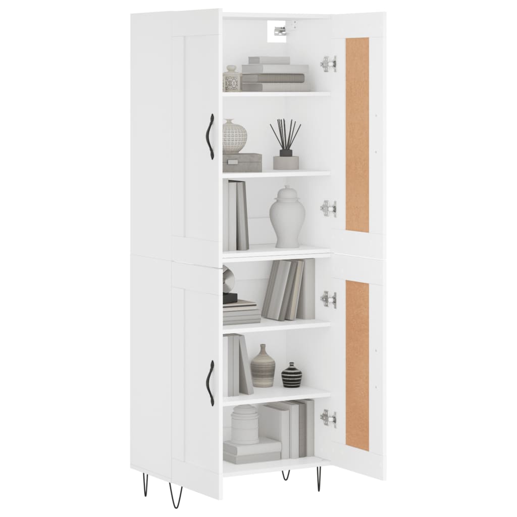 Hoge kast 69,5x34x180 cm bewerkt hout wit is nu te koop bij PeponiXL, paradijselijk wonen!