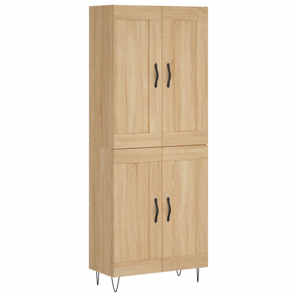 Hoge kast 69,5x34x180 cm bewerkt hout sonoma eikenkleurig is nu te koop bij PeponiXL, paradijselijk wonen!