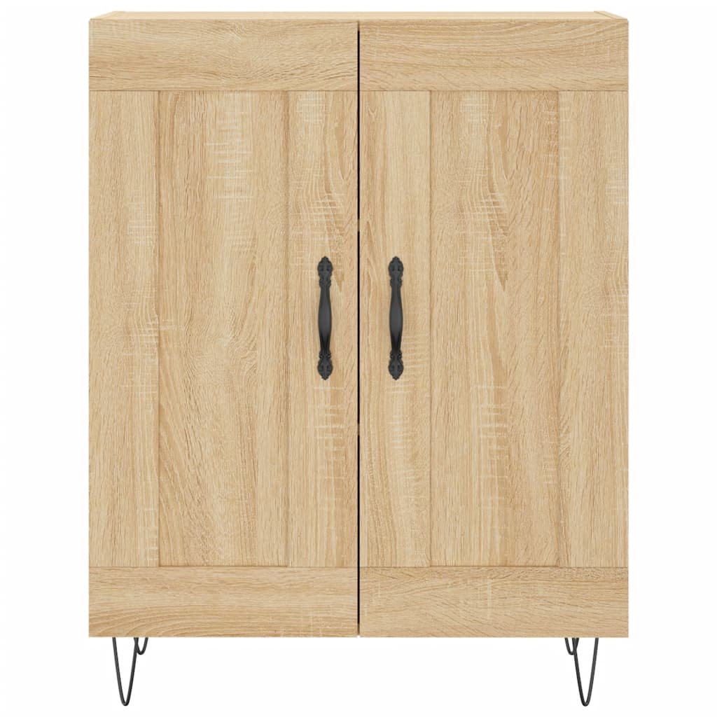 Hoge kast 69,5x34x180 cm bewerkt hout sonoma eikenkleurig is nu te koop bij PeponiXL, paradijselijk wonen!