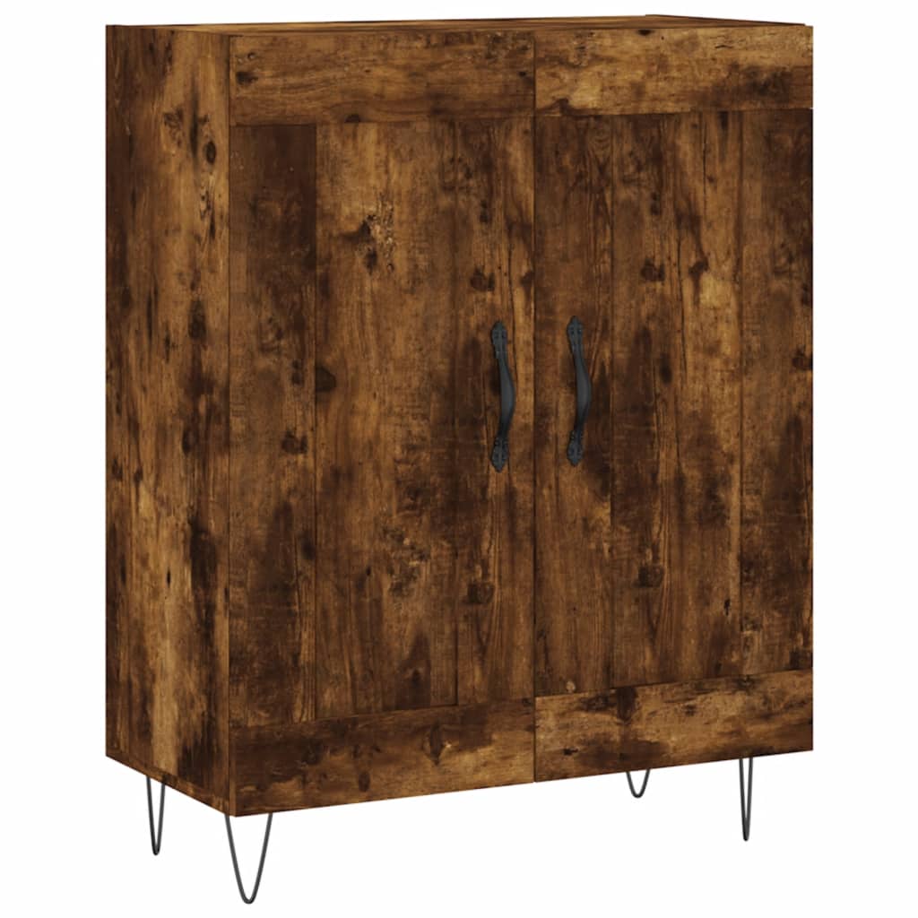 Hoge kast 69,5x34x180 cm bewerkt hout gerookt eikenkleurig is nu te koop bij PeponiXL, paradijselijk wonen!