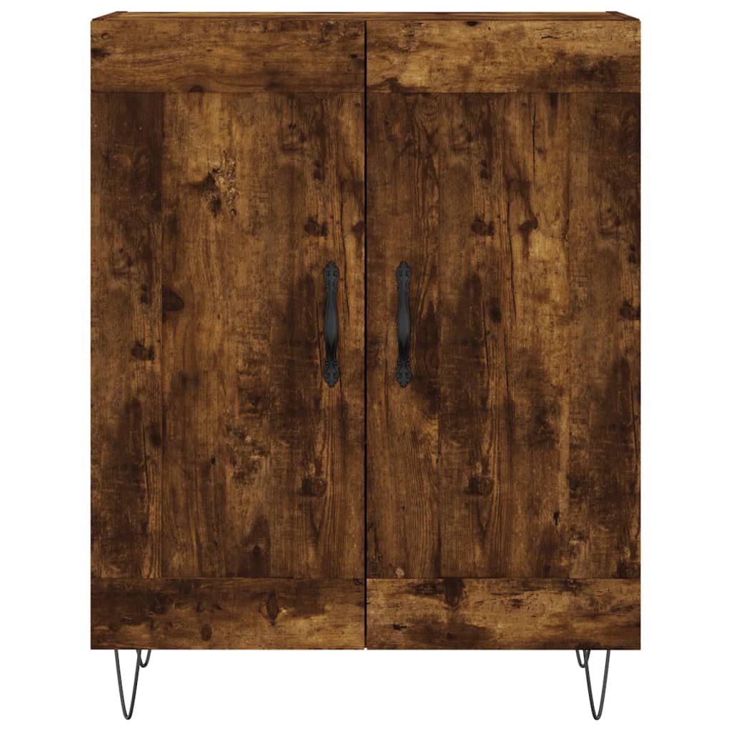 Hoge kast 69,5x34x180 cm bewerkt hout gerookt eikenkleurig is nu te koop bij PeponiXL, paradijselijk wonen!