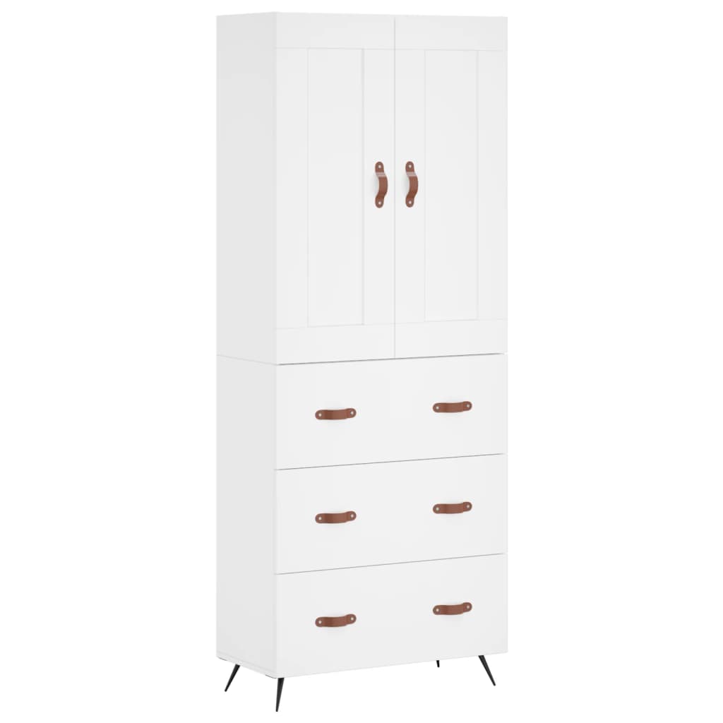 Hoge kast 69,5x34x180 cm bewerkt hout wit is nu te koop bij PeponiXL, paradijselijk wonen!