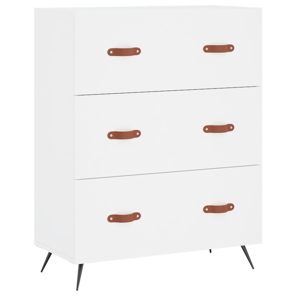 Hoge kast 69,5x34x180 cm bewerkt hout wit is nu te koop bij PeponiXL, paradijselijk wonen!