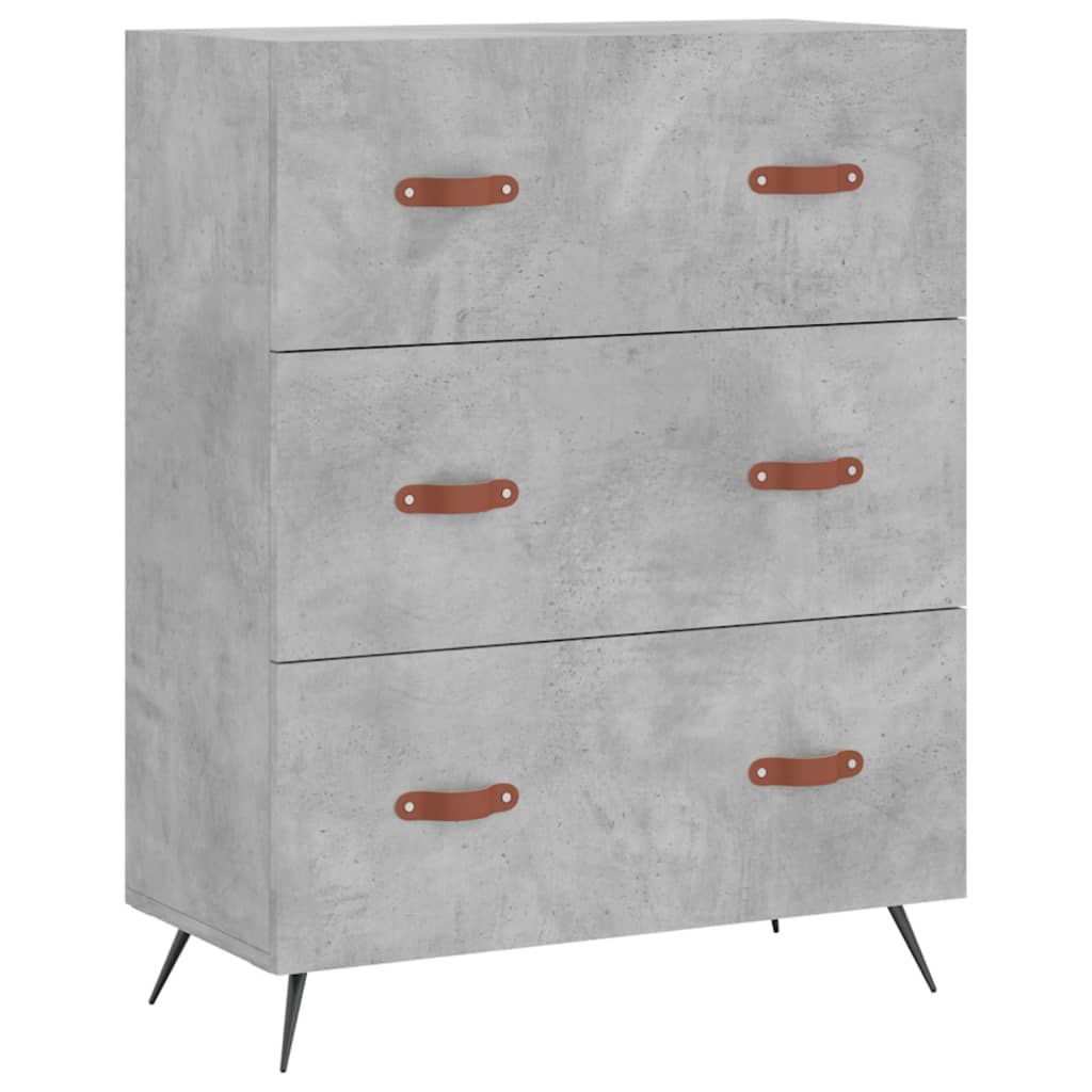 Hoge kast 69,5x34x180 cm bewerkt hout betongrijs is nu te koop bij PeponiXL, paradijselijk wonen!