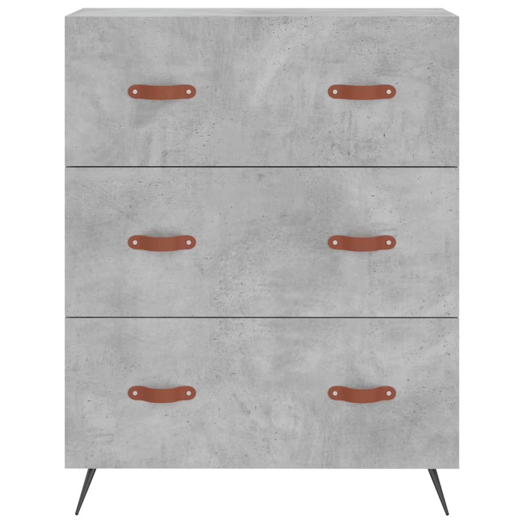Hoge kast 69,5x34x180 cm bewerkt hout betongrijs is nu te koop bij PeponiXL, paradijselijk wonen!