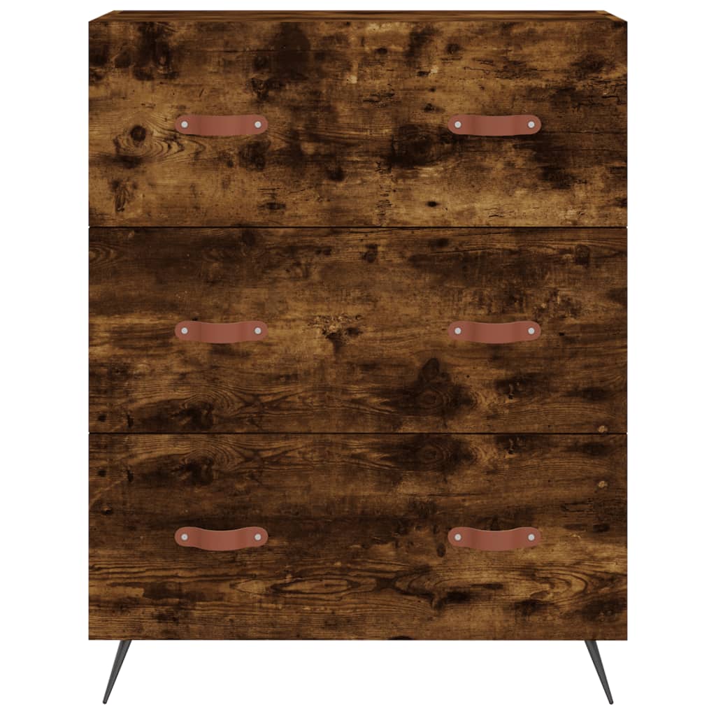Hoge kast 69,5x34x180 cm bewerkt hout gerookt eikenkleurig is nu te koop bij PeponiXL, paradijselijk wonen!