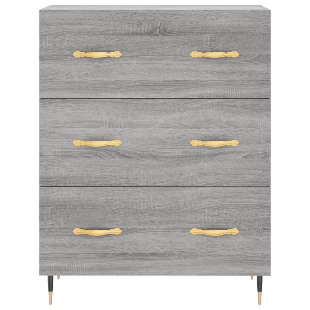 Hoge kast 69,5x34x180 cm bewerkt hout grijs sonoma eikenkleurig is nu te koop bij PeponiXL, paradijselijk wonen!