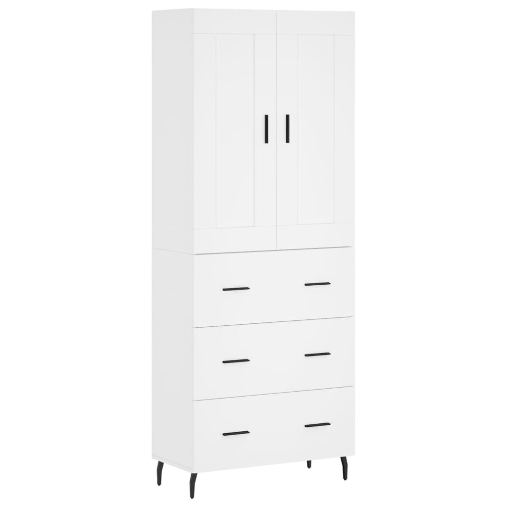 Hoge kast 69,5x34x180 cm bewerkt hout wit is nu te koop bij PeponiXL, paradijselijk wonen!