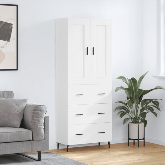 Hoge kast 69,5x34x180 cm bewerkt hout wit is nu te koop bij PeponiXL, paradijselijk wonen!