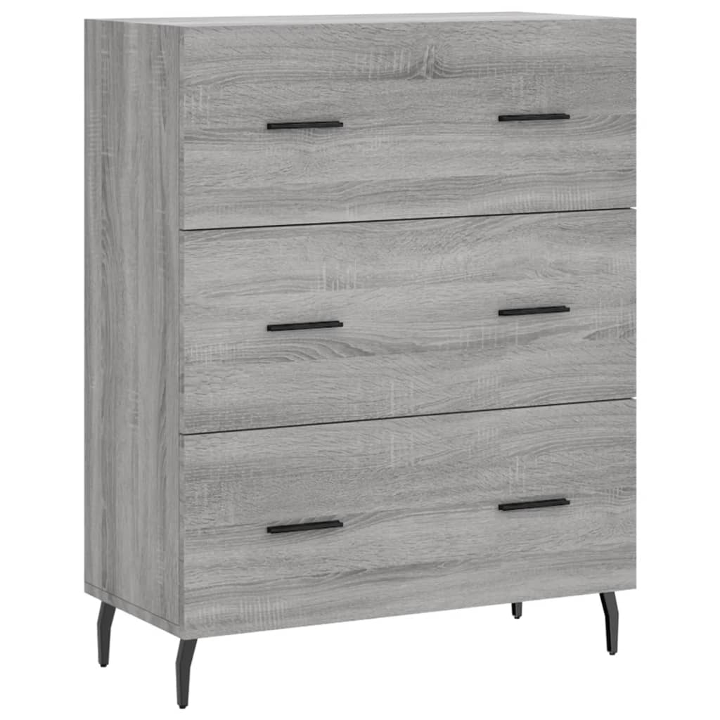 Hoge kast 69,5x34x180 cm bewerkt hout grijs sonoma eikenkleurig is nu te koop bij PeponiXL, paradijselijk wonen!