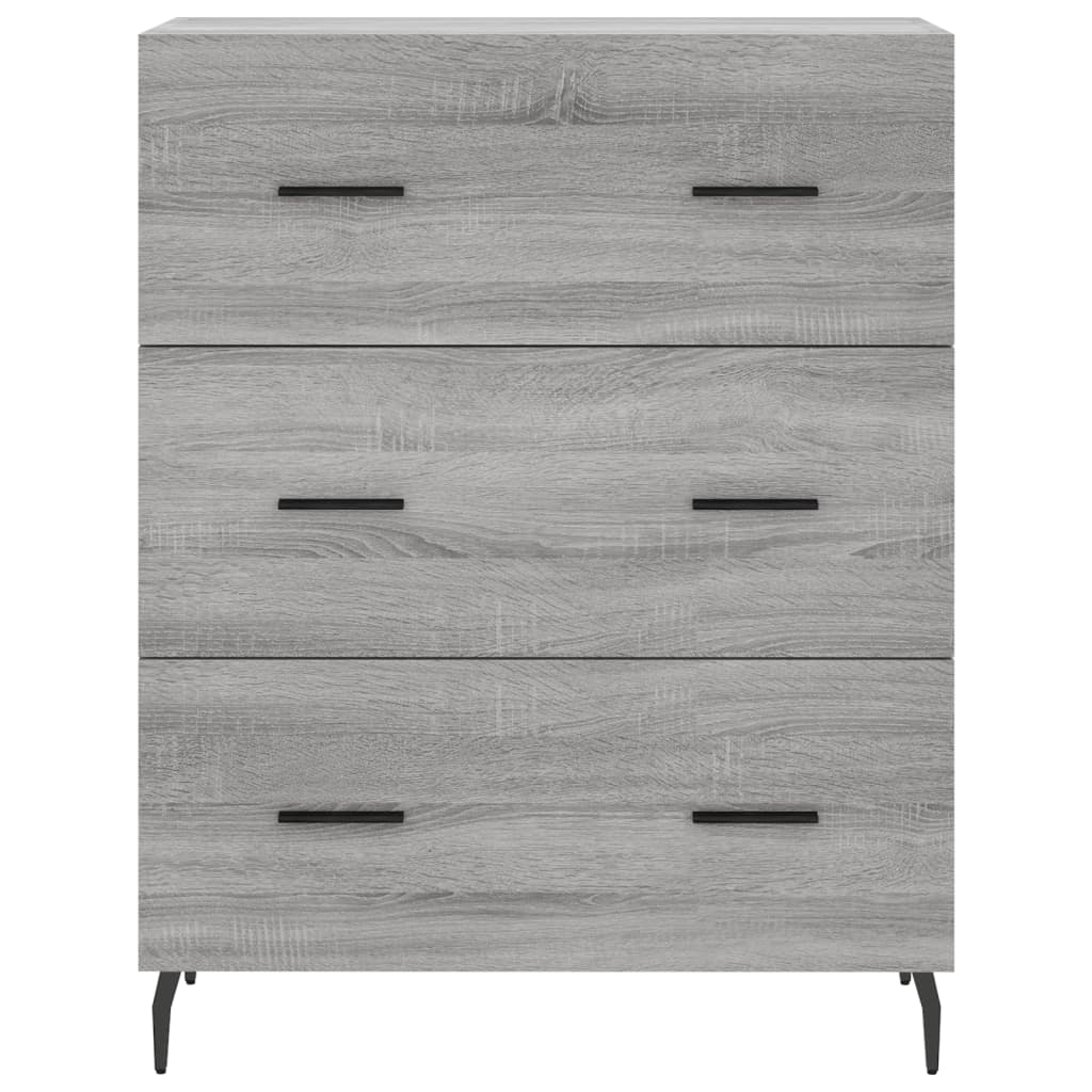 Hoge kast 69,5x34x180 cm bewerkt hout grijs sonoma eikenkleurig is nu te koop bij PeponiXL, paradijselijk wonen!