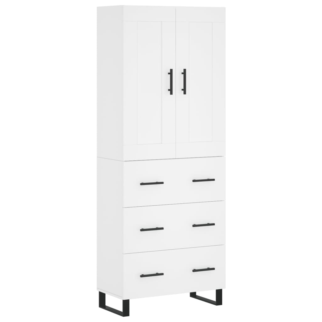 Hoge kast 69,5x34x180 cm bewerkt hout wit is nu te koop bij PeponiXL, paradijselijk wonen!