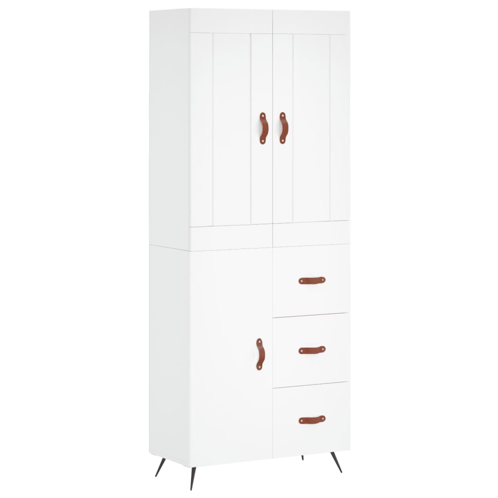 Hoge kast 69,5x34x180 cm bewerkt hout wit is nu te koop bij PeponiXL, paradijselijk wonen!