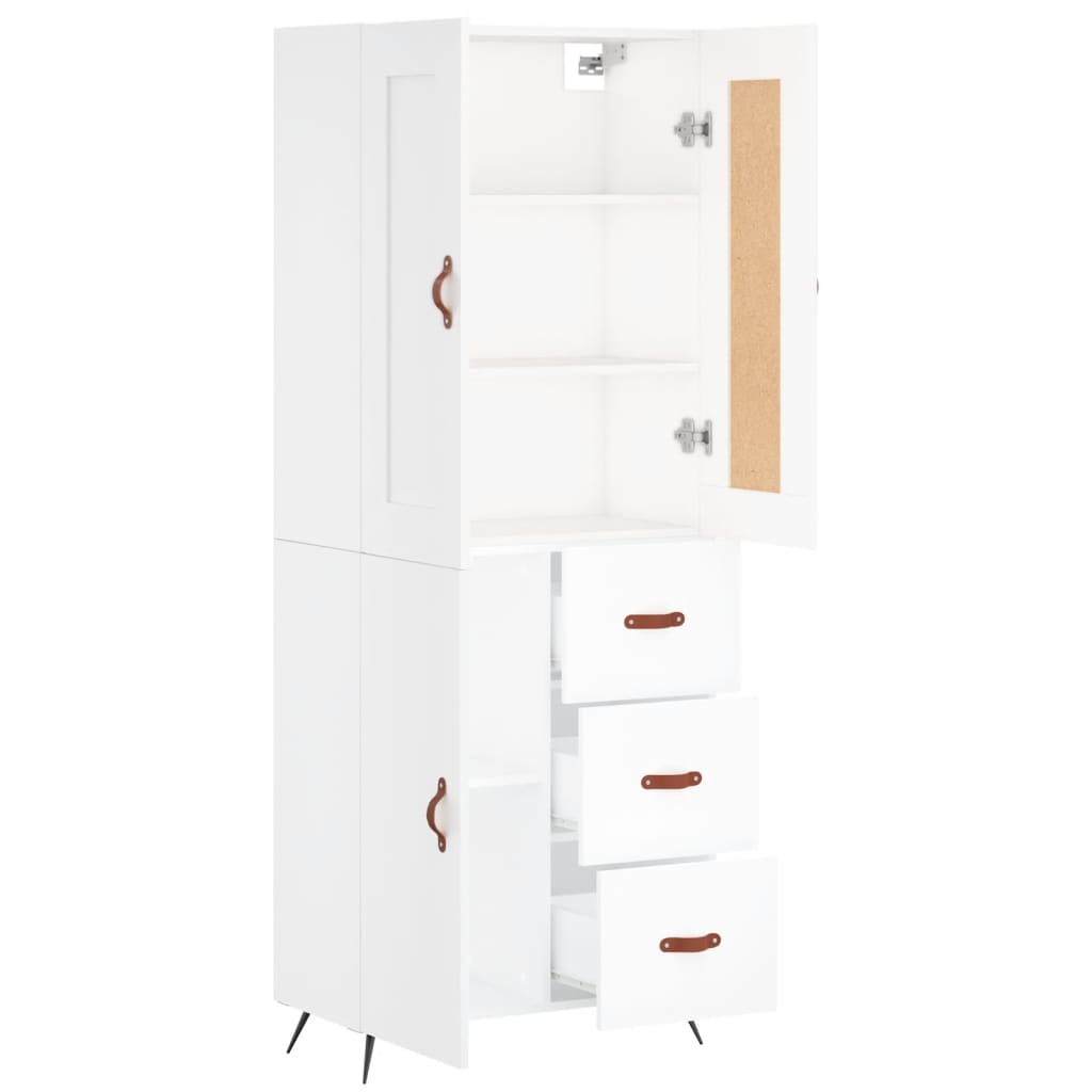 Hoge kast 69,5x34x180 cm bewerkt hout wit is nu te koop bij PeponiXL, paradijselijk wonen!