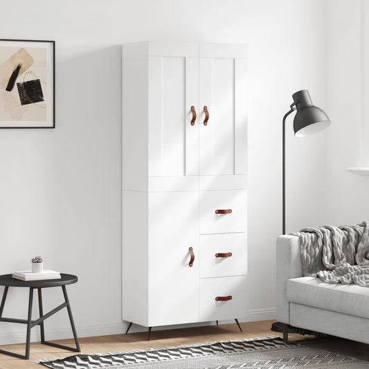 Hoge kast 69,5x34x180 cm bewerkt hout wit is nu te koop bij PeponiXL, paradijselijk wonen!