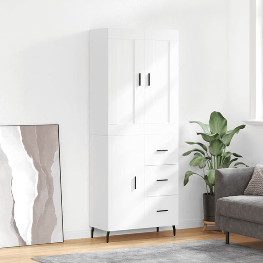 Hoge kast 69,5x34x180 cm bewerkt hout wit is nu te koop bij PeponiXL, paradijselijk wonen!