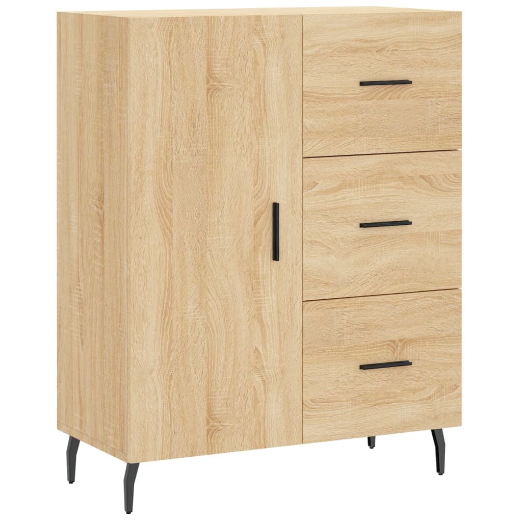 Hoge kast 69,5x34x180 cm bewerkt hout sonoma eikenkleurig is nu te koop bij PeponiXL, paradijselijk wonen!