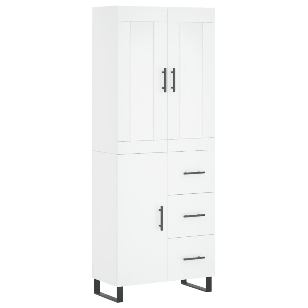 Hoge kast 69,5x34x180 cm bewerkt hout wit is nu te koop bij PeponiXL, paradijselijk wonen!
