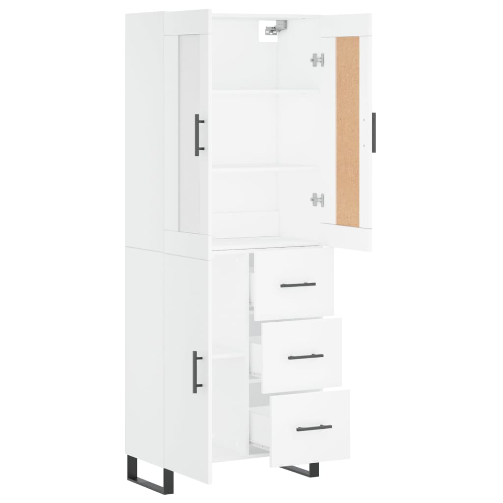 Hoge kast 69,5x34x180 cm bewerkt hout wit is nu te koop bij PeponiXL, paradijselijk wonen!